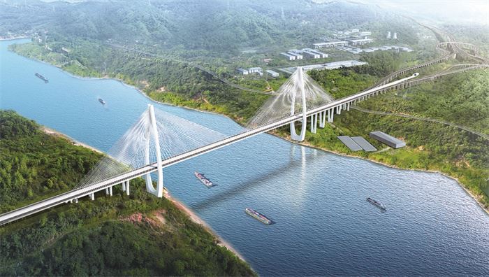 宜涪高铁涪陵长江公铁大桥开工 主跨736米创世界同类新高