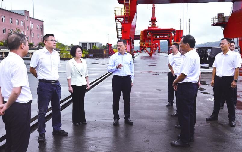 黎勇调研龙头港集疏运体系和港口物流建设情况并召开座谈会